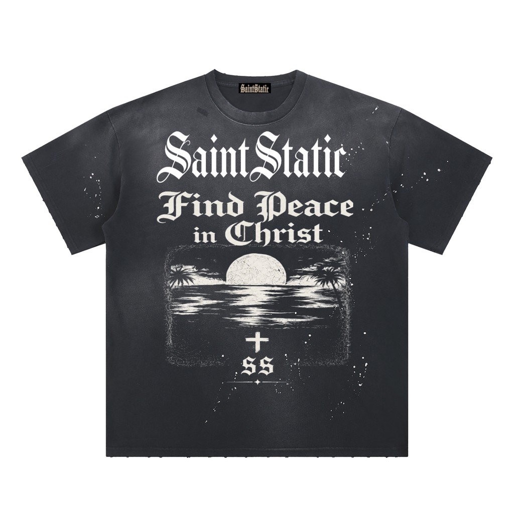 Hand-Frayed Sunfade Paint Splatter T-Shirt