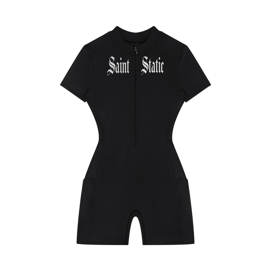 SaintStatic Women's Quarter-Zip Bodysuit/romper