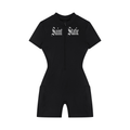 SaintStatic Women's Quarter-Zip Bodysuit/romper
