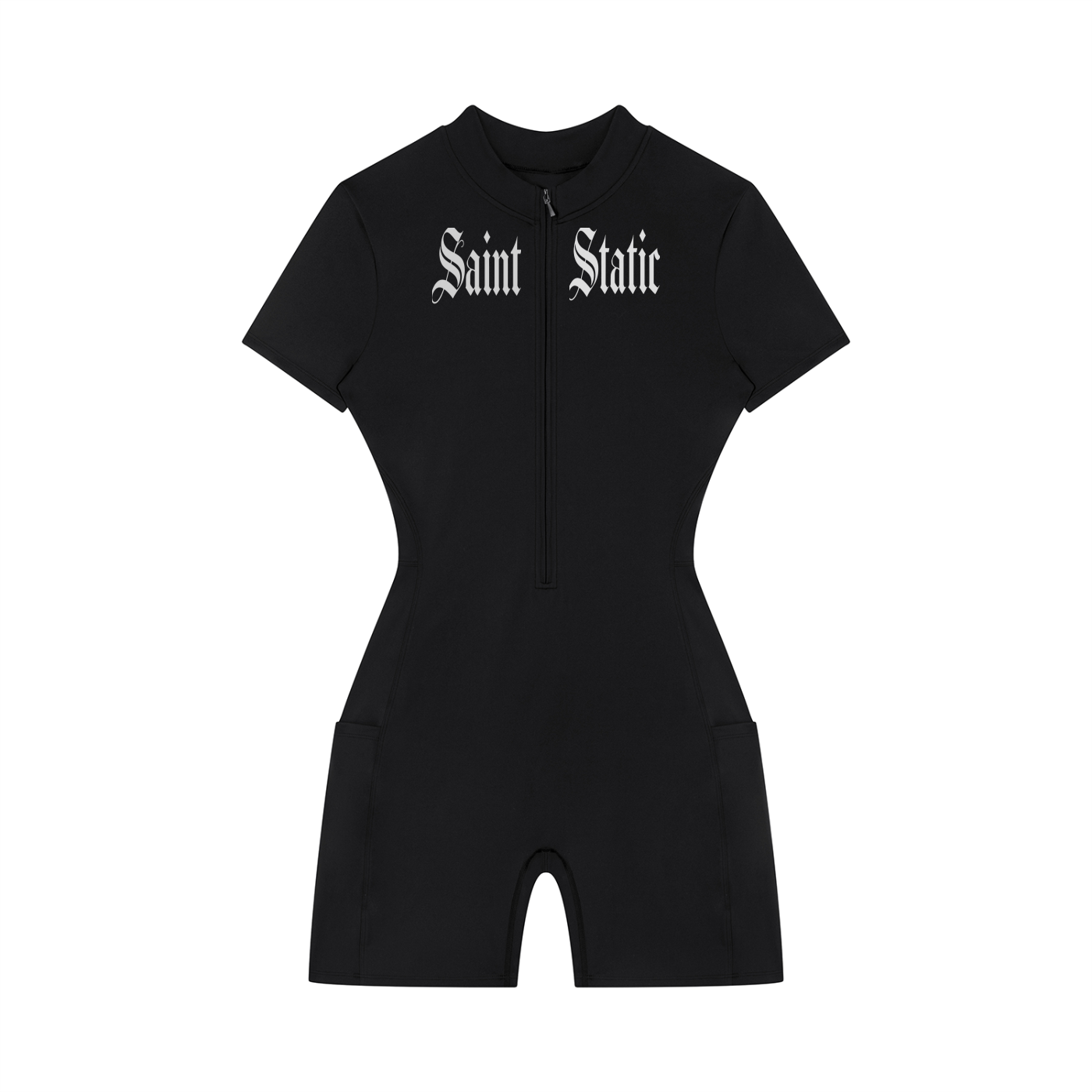 SaintStatic Women's Quarter-Zip Bodysuit/romper