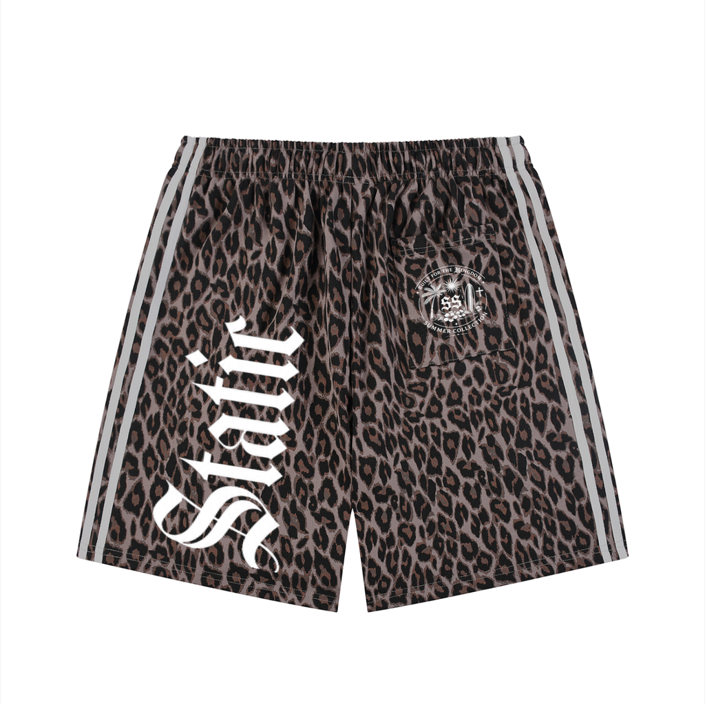 SaintStatic Leopard Drawstring Shorts