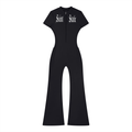 Women’s Tight Flared Leg Quarter-Zip Jumpsuit