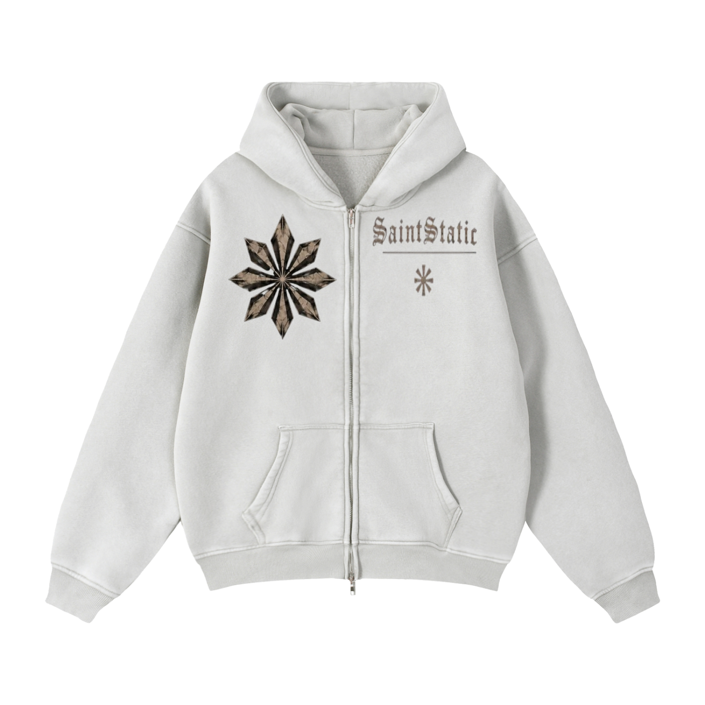 Saintstatic zip up Fleece Hoodie
