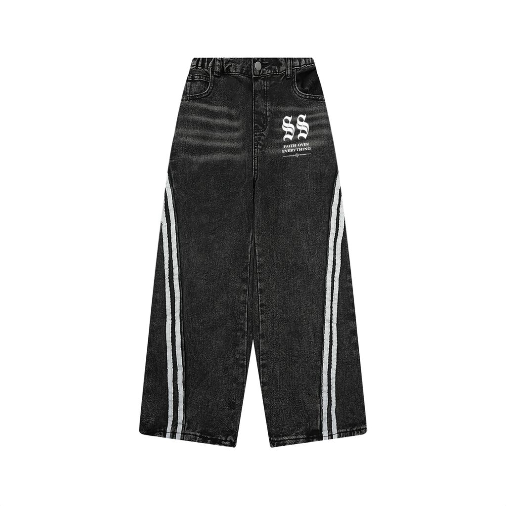 Kid’s Vintage Wash Side Stripe Jeans