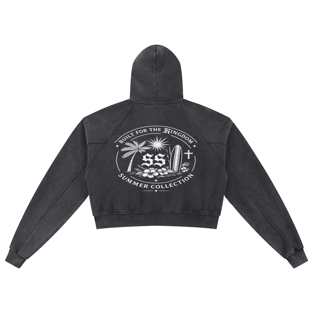Snow Washed Cropped Hoodie