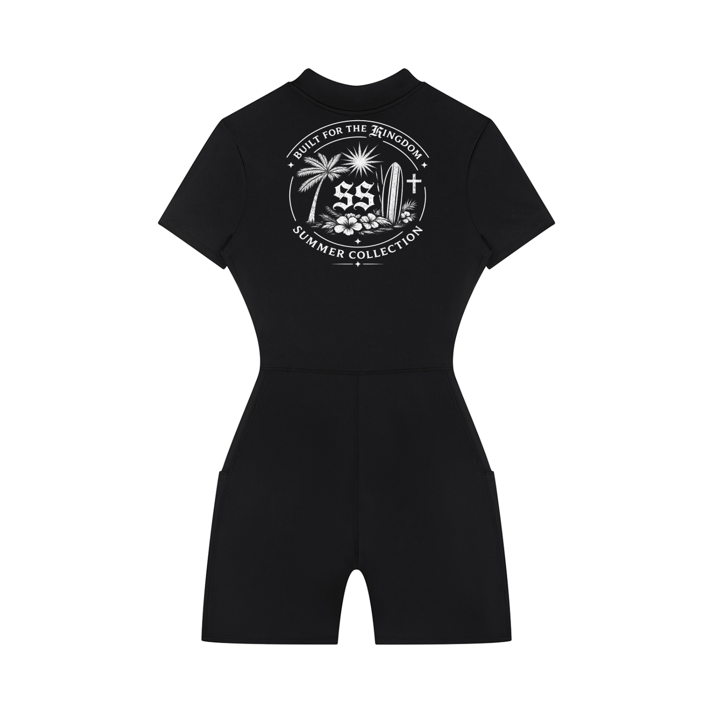 SaintStatic Women's Quarter-Zip Bodysuit/romper